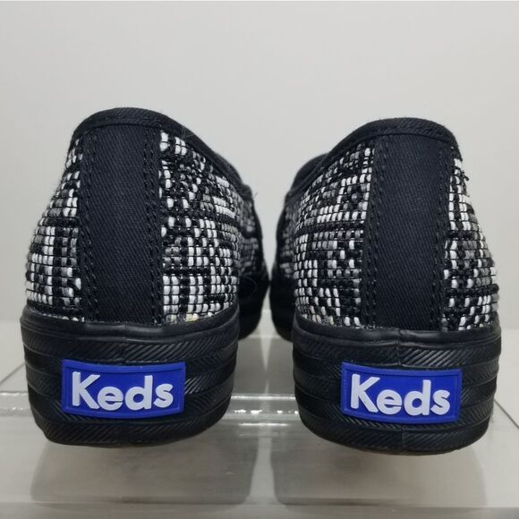 Keds‎ Triple Decker Black White Stitch Slip On Sneaker Size 6 - Picture 5 of 9